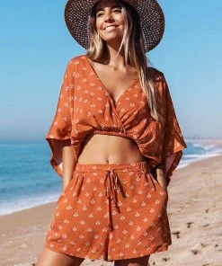 CUPSHE Diane Geometric Print Drawstring Waist Shorts