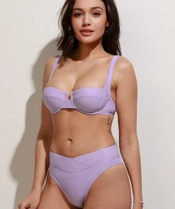 CUPSHE Nature Trip Paneled Underwire And Banded High Waist Bikini Set