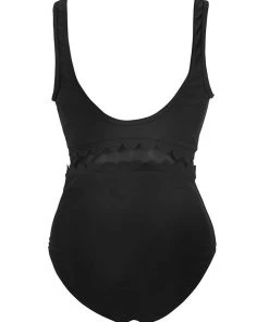 CUPSHE One Pieces Solid Black V-Neck One Piece Swimsuit