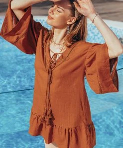 CUPSHE Dresses Lilah Cut Out Fringe A-Shape Dress