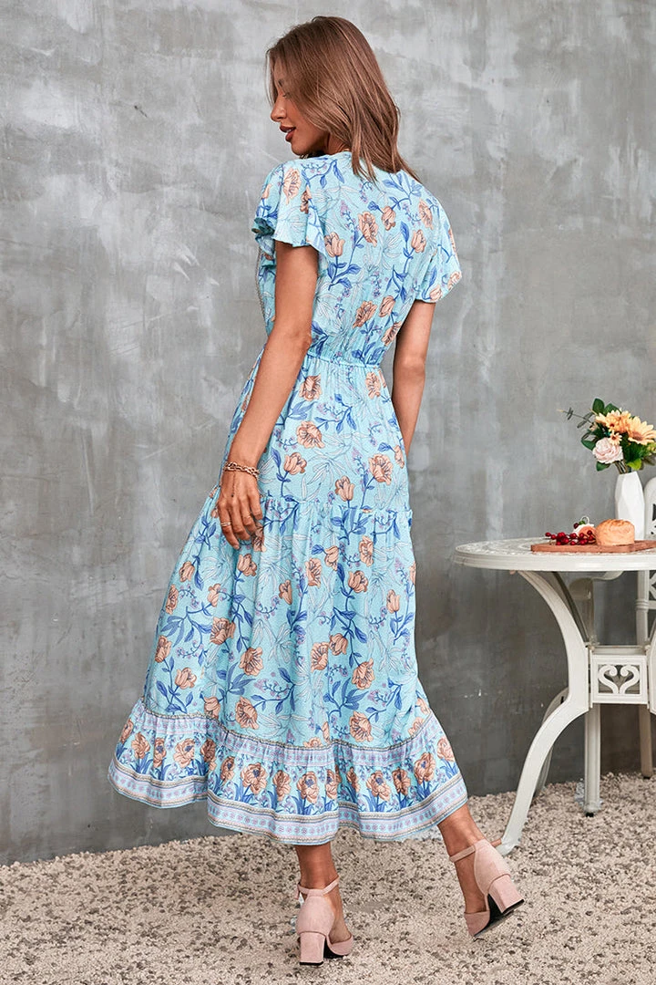 CUPSHE Lucky Bay Tie Elastic Waist A-Shape Dress Dresses