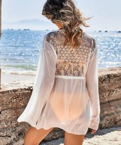 CUPSHE Cover Ups Marisa V-neck Tie Waist Short Drawstring Cover Up