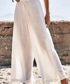 CUPSHE Cover Ups Varadero Maxi Drawstring Wide Leg Cover Up