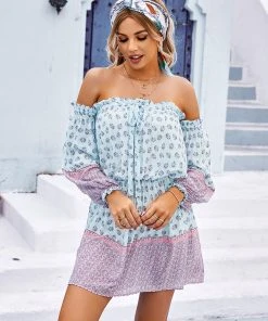 CUPSHE Dresses Yasmin Long Sleeve Elastic Waist Frill Dress