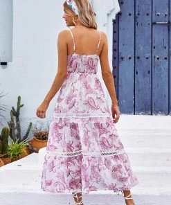 CUPSHE Milena Thin Straps Lace Trims Elastic Waist Slip Dress