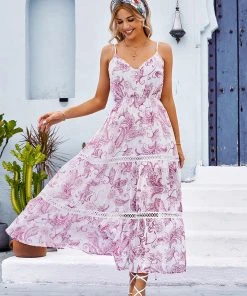 CUPSHE Milena Thin Straps Lace Trims Elastic Waist Slip Dress