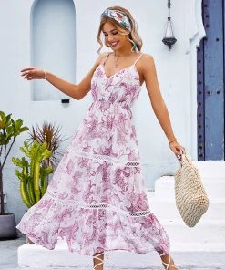 CUPSHE Milena Thin Straps Lace Trims Elastic Waist Slip Dress