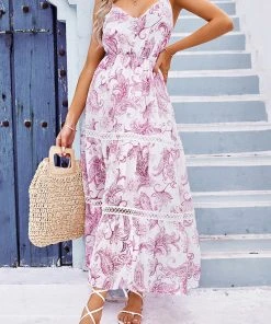 CUPSHE Milena Thin Straps Lace Trims Elastic Waist Slip Dress