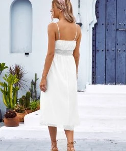 CUPSHE Margareta Round Neck Thin Straps Tie A-Shape Dress Dresses