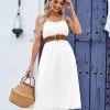CUPSHE Margareta Round Neck Thin Straps Tie A-Shape Dress Dresses