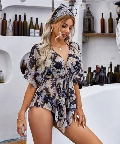 CUPSHE Cover Ups Ariah Irregular Hem Drawstring Top Cover Up