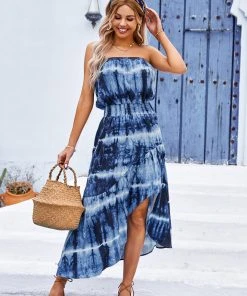 CUPSHE Dresses Doreen Elastic Waist Smocking Irregular Dress