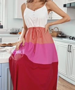 CUPSHE Zsazsa Thin Straps Tie Waist Drawstring Slip Dress