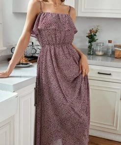 CUPSHE Alvina Thin Straps Elastic Waist Ruffle A-Shape Dress