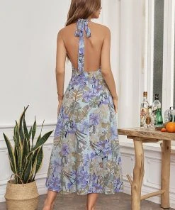 CUPSHE Miramar Floral Halter Neck Dress