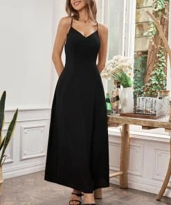 CUPSHE Champagne Backless Zipper Strap A-Shape Dress Dresses