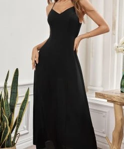 CUPSHE Champagne Backless Zipper Strap A-Shape Dress Dresses