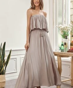 CUPSHE Dresses Gerry Sleeveless Pleated Maxi Dress