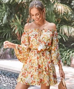 CUPSHE Carlene Fringe Elastic Waist A-Shape Dress Dresses