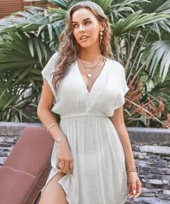 CUPSHE Beach Dresses Iren V-neck Short Sleeve Cover Up