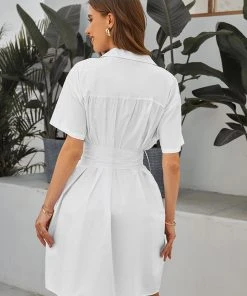 CUPSHE Dresses Drea Short Sleeve Mid Length Shift Dress