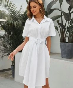 CUPSHE Dresses Drea Short Sleeve Mid Length Shift Dress