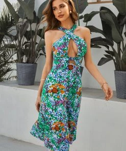 CUPSHE Crystal Bunny Tie V-neck Cut Out Dress Dresses