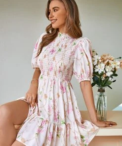 CUPSHE Kennedi Short Smocking A-Shape Dress Dresses