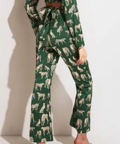 CUPSHE Accs & Clothing Graciela Zip Front Animal Pattern Flared Pants