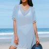 CUPSHE Cover Ups Tinsley V-neck Tassel Split Cover Up