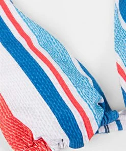 CUPSHE Bikinis 4th Of July Stripes Ahoy Tie Strap Triangle Top & V Hipster Bikini Set