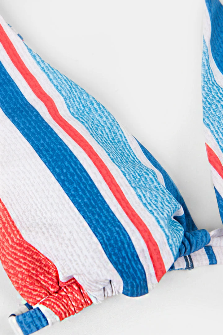 CUPSHE Bikinis 4th Of July Stripes Ahoy Tie Strap Triangle Top & V Hipster Bikini Set