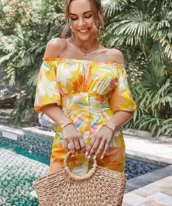 CUPSHE Dresses Carlene Off-Shoulder Frill Floral Dress