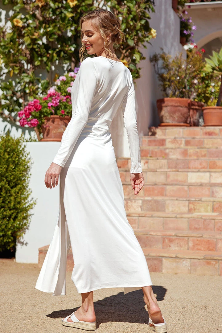 CUPSHE Kenia Plunge Long Sleeve A-Shape Dress