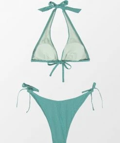 CUPSHE Bikinis Wild Ronarce Halter Jacquard Bikini Set