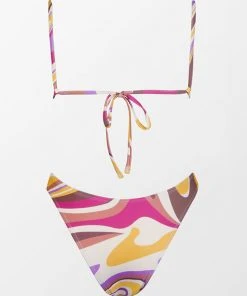 Cupshe Bikinis Amethyst Waves Bandeau & Cheeky Hipster Set