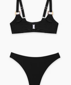 CUPSHE Penny Black Tank Low Waisted Black Bikini Swimwear UP TO 70% OFF