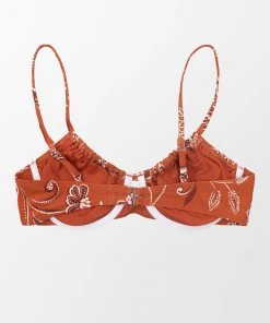 CUPSHE Boho Impressions Underwire Tie Front Bralette Bikini Top Bikinis