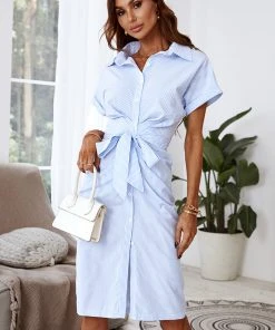 CUPSHE Ariah Mid Length Ruching Short Sleeve Dress Dresses