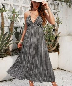 CUPSHE Dresses Palizzi Plunge Halter Neck Backless Dress