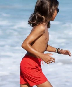 CUPSHE Rainforest Boogie Tomato Red Boys' Adjustable Volley Shorts