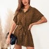 CUPSHE Naeva Tie Waist Short Sleeves Jumpsuit Short Dresses