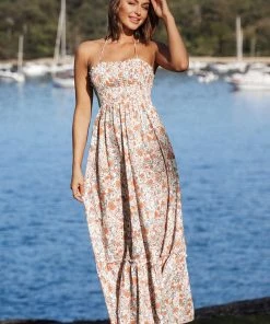 CUPSHE Madalynn Strap Smocking Maxi Slip Dress Dresses