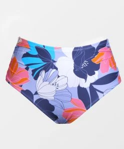 CUPSHE Swimwear BOGO 40% OFF Deep Ocean Shirred High Waist Tummy Control Plus Bikini Bottom