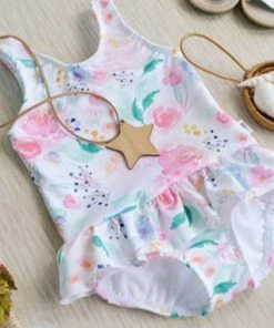 CUPSHE Rose Floral One Piece Swimsuit For Toddler Girls And Girls One Pieces