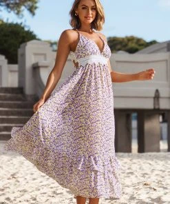 CUPSHE Myla Plunge Halter Neck Slip Dress