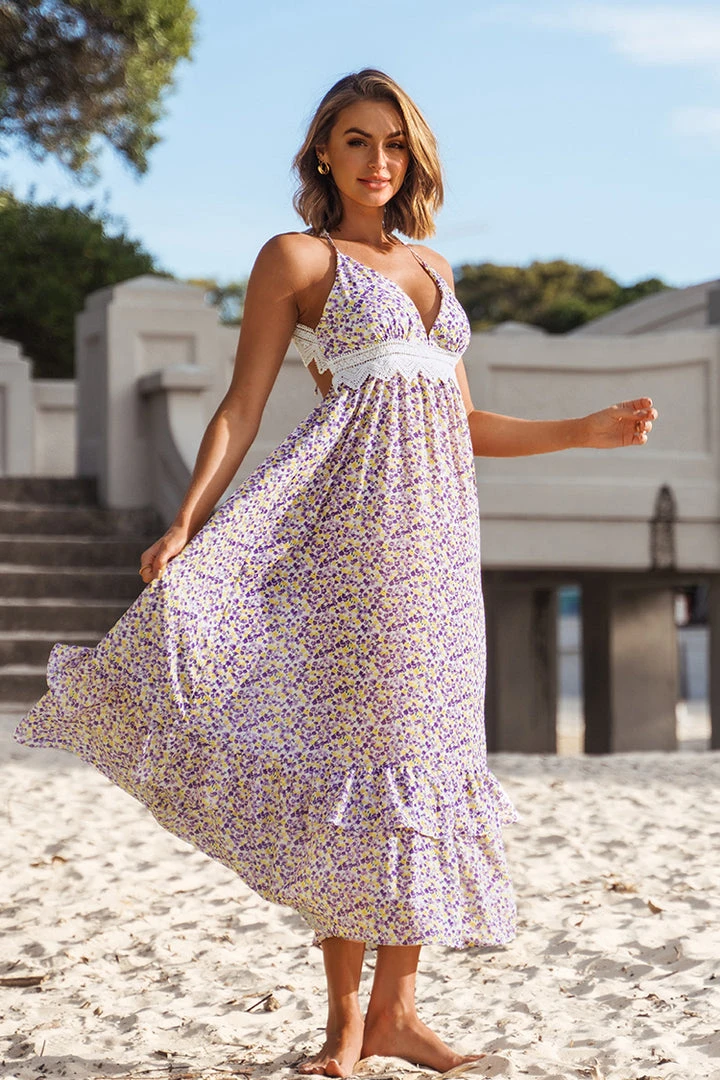 CUPSHE Myla Plunge Halter Neck Slip Dress