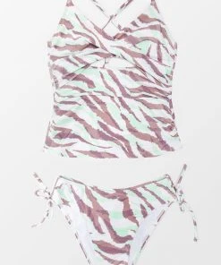 CUPSHE Halie V-neck Cut Out Low Waisted Tankini Swimwear UP TO 70% OFF