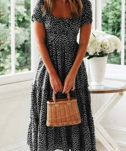 CUPSHE Ariyah Frill Ruching Mid Length Dress Dresses