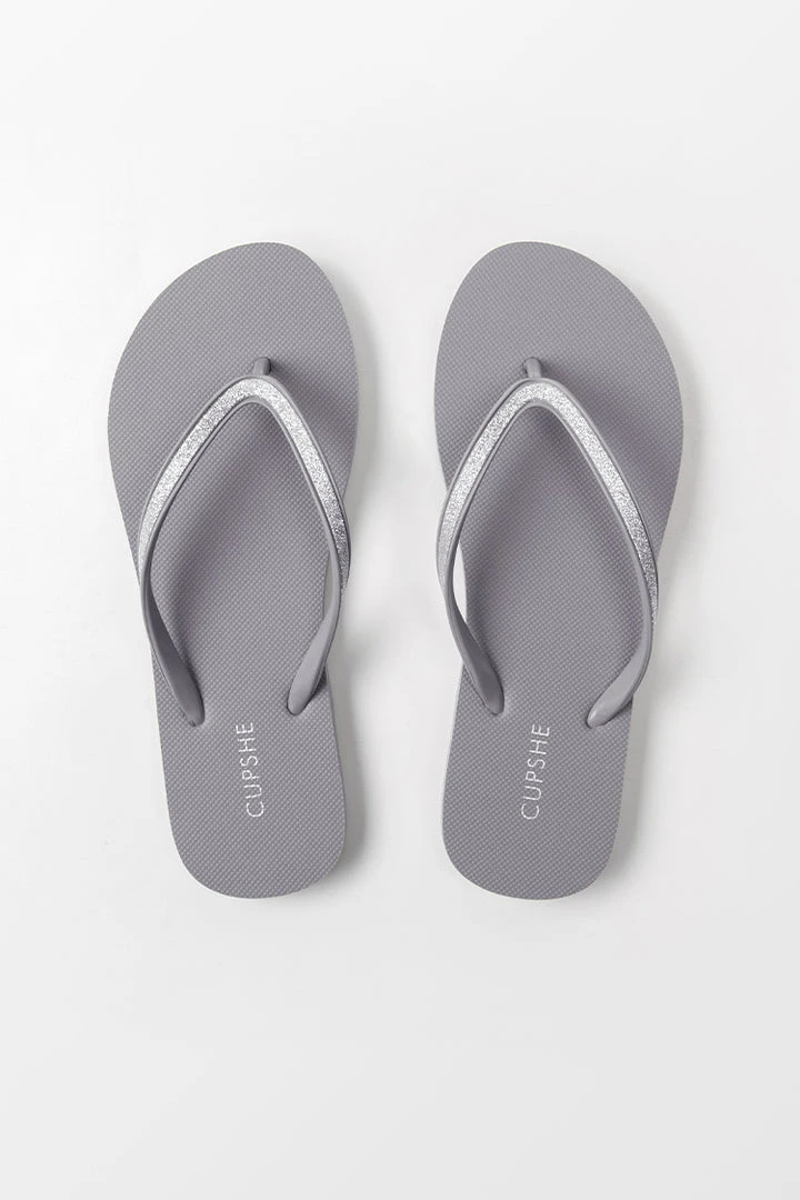 CUPSHE Accs & Clothing Slate Grey Flip Flops